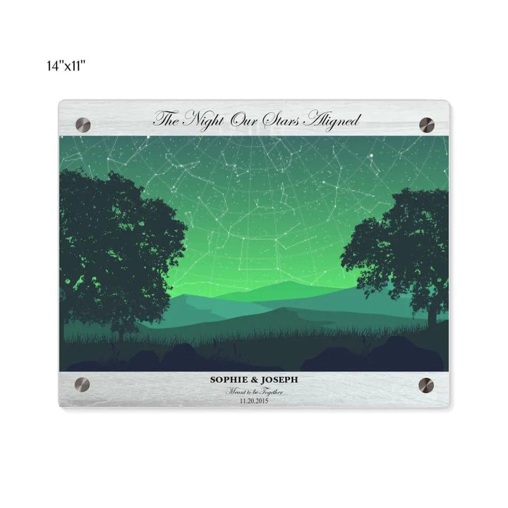 Custom Green Landscape Star Map - ARTFULANE