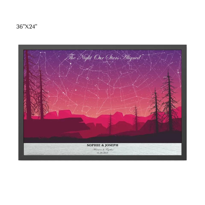 Custom Crimson Landscape Star Map - ARTFULANE