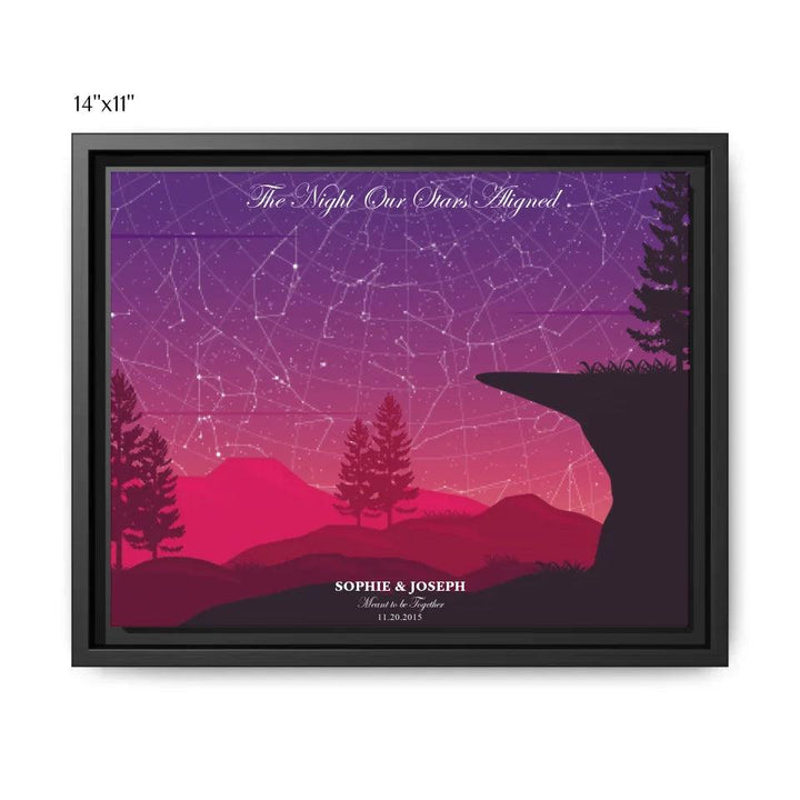 Custom Crimson Cliff Landscape Star Map - ARTFULANE