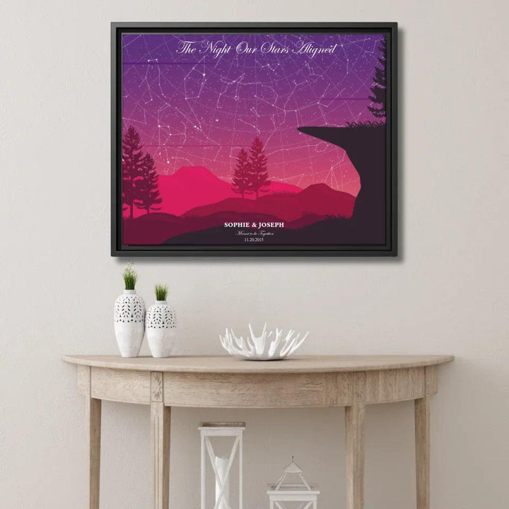 Custom Crimson Cliff Landscape Star Map - ARTFULANE