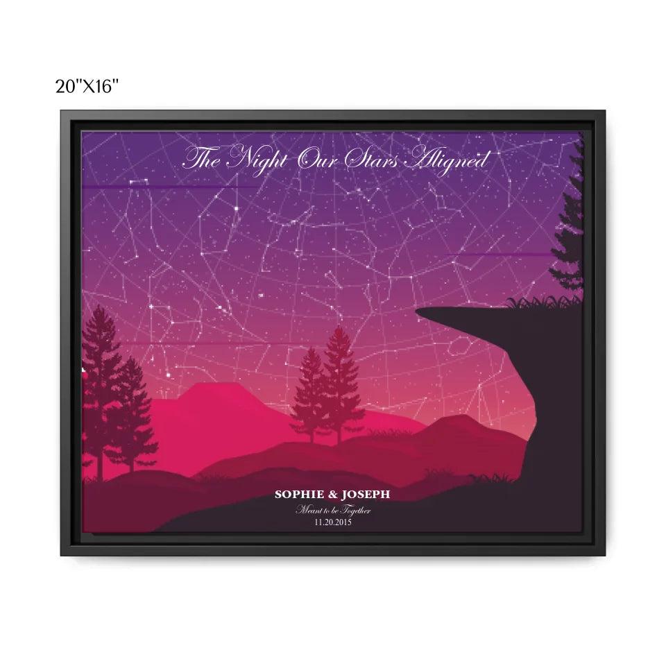 Custom Crimson Cliff Landscape Star Map - ARTFULANE