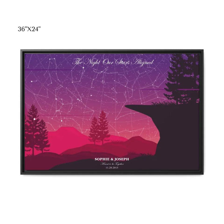 Custom Crimson Cliff Landscape Star Map - ARTFULANE