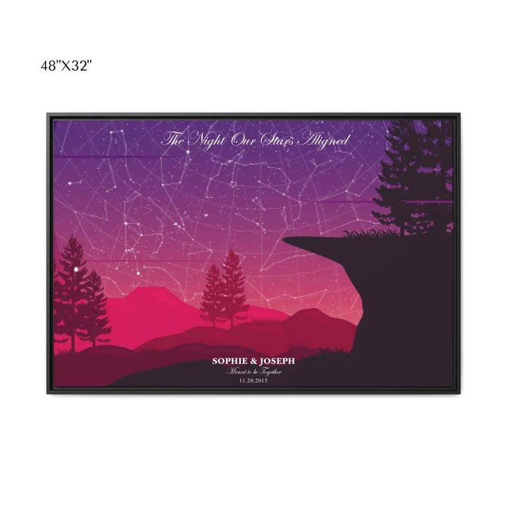 Custom Crimson Cliff Landscape Star Map - ARTFULANE