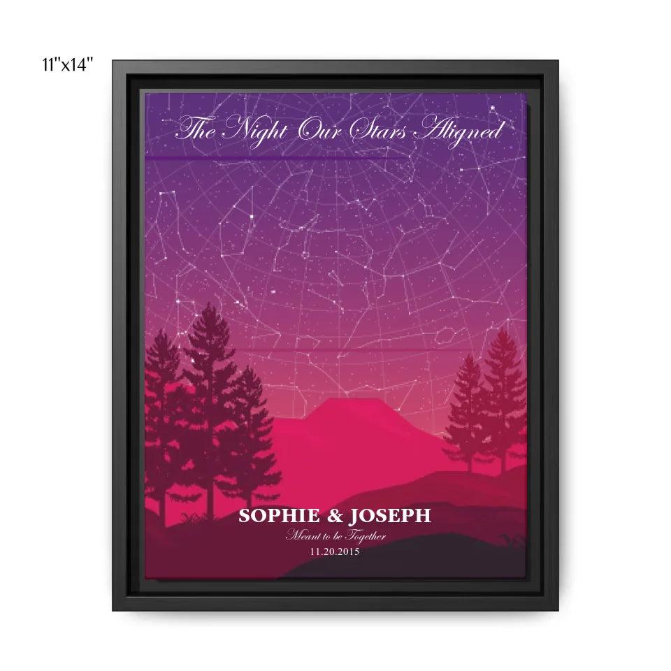 Custom Crimson Cliff Landscape Star Map - ARTFULANE