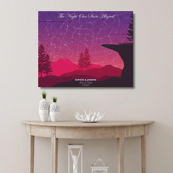 Custom Crimson Cliff Landscape Star Map - ARTFULANE