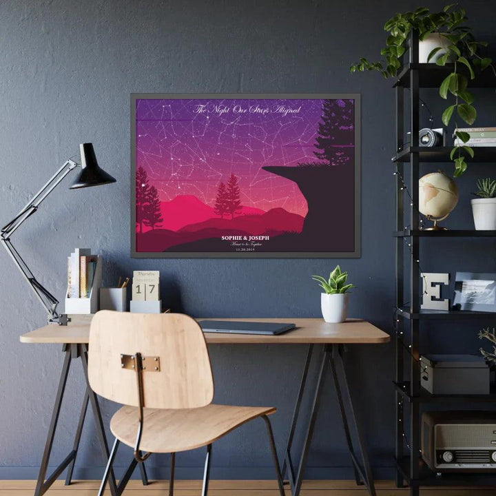 Custom Crimson Cliff Landscape Star Map - ARTFULANE