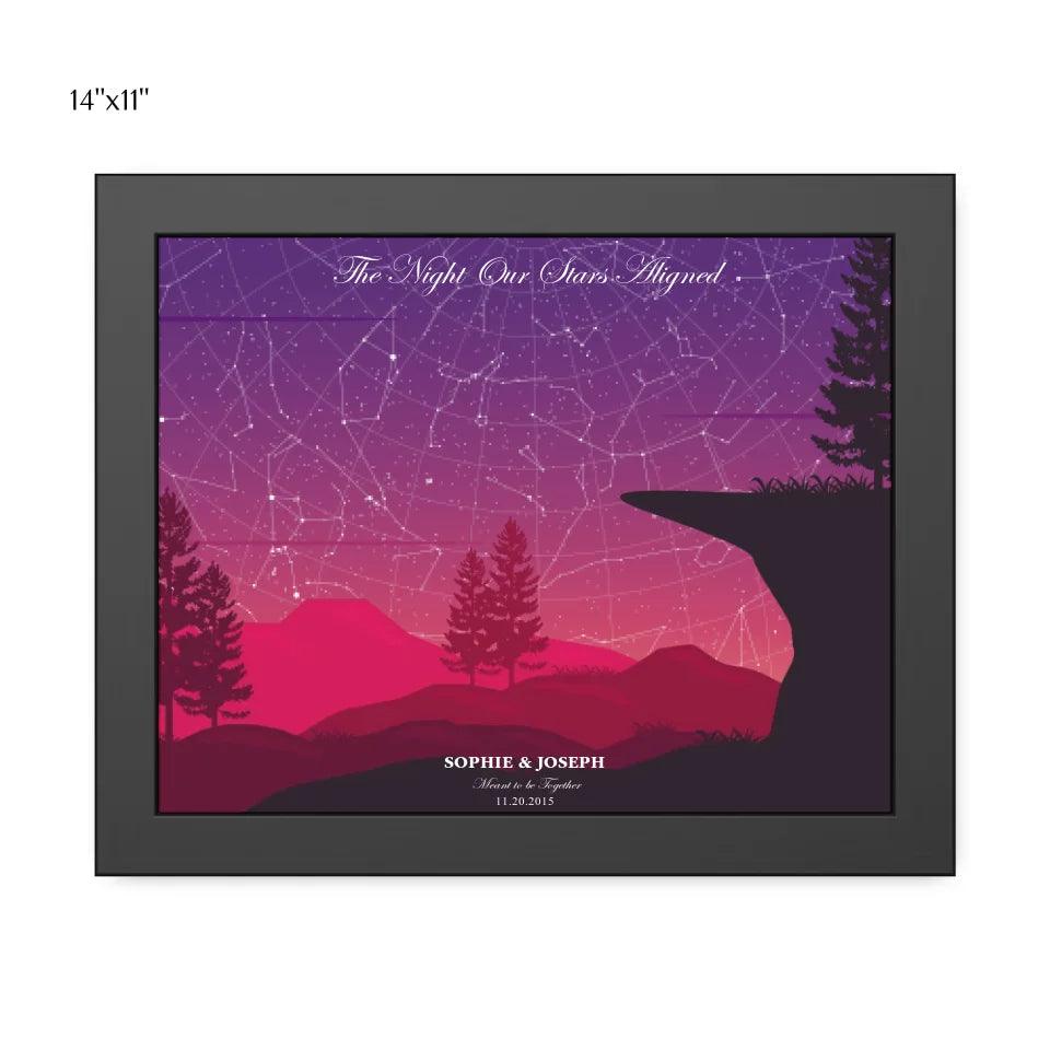 Custom Crimson Cliff Landscape Star Map - ARTFULANE