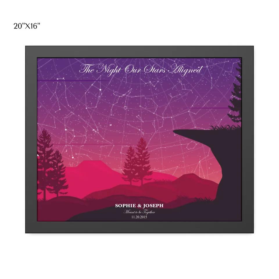 Custom Crimson Cliff Landscape Star Map - ARTFULANE