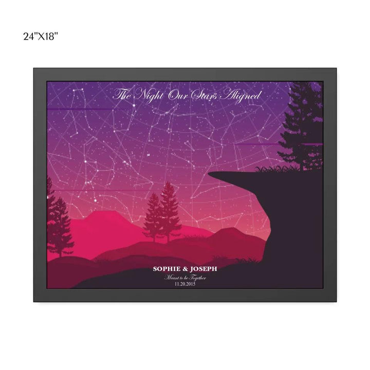 Custom Crimson Cliff Landscape Star Map - ARTFULANE