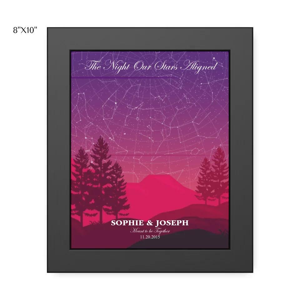 Custom Crimson Cliff Landscape Star Map - ARTFULANE