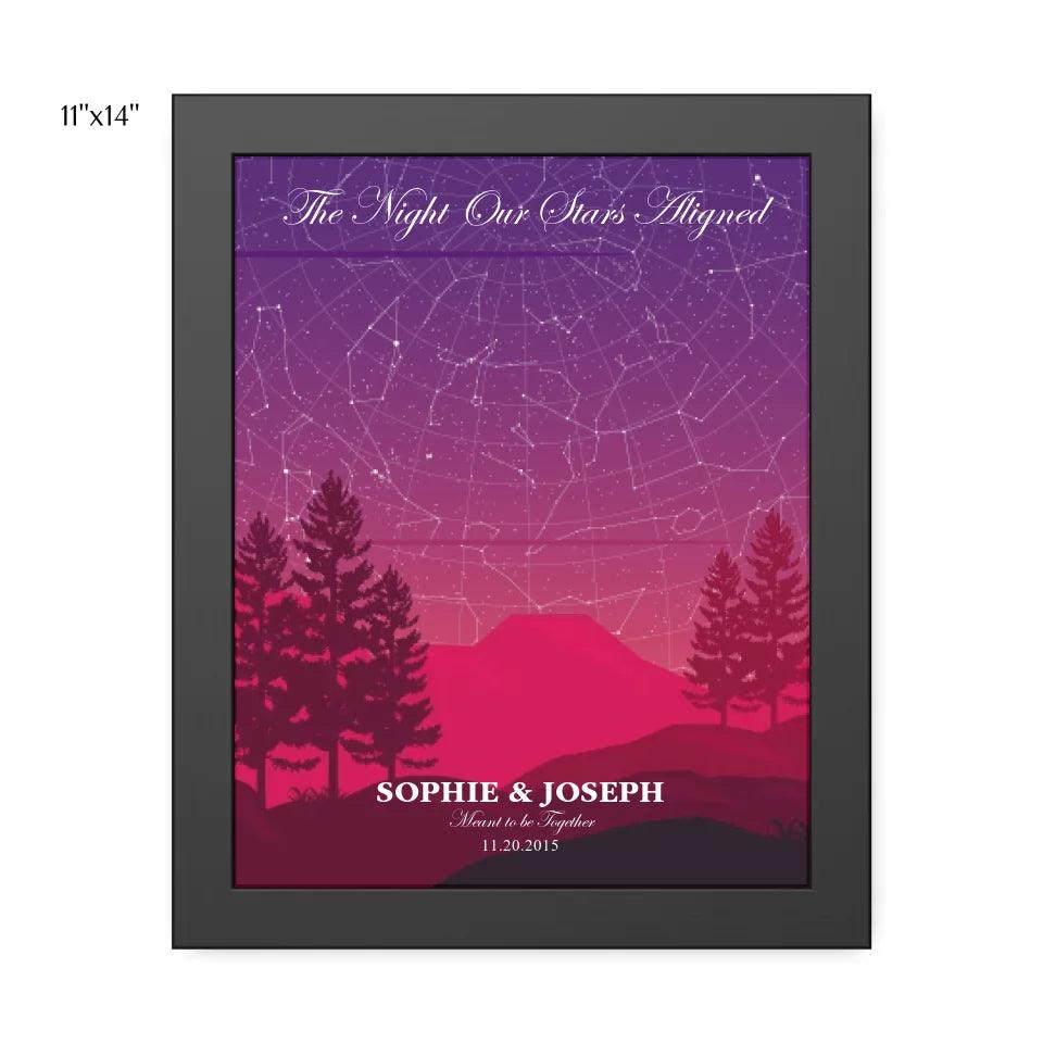 Custom Crimson Cliff Landscape Star Map - ARTFULANE