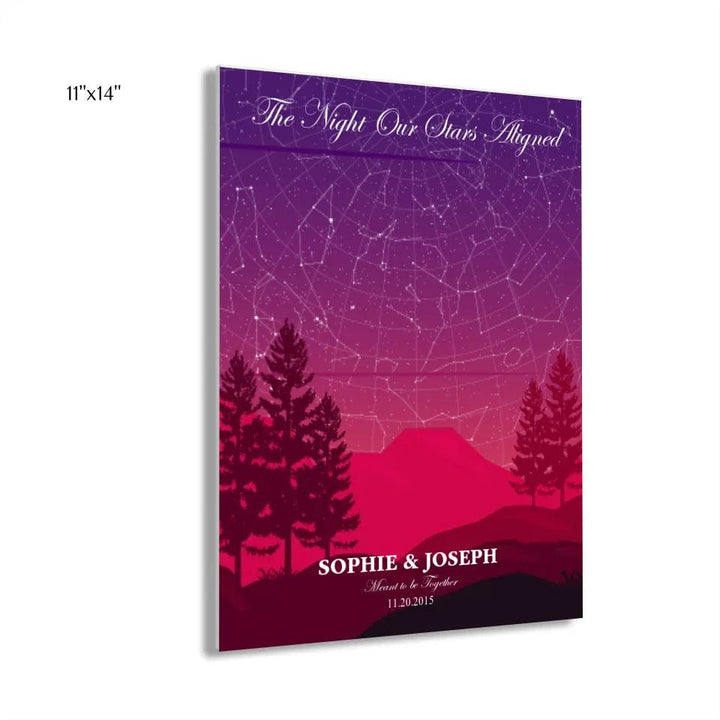 Custom Crimson Cliff Landscape Star Map - ARTFULANE