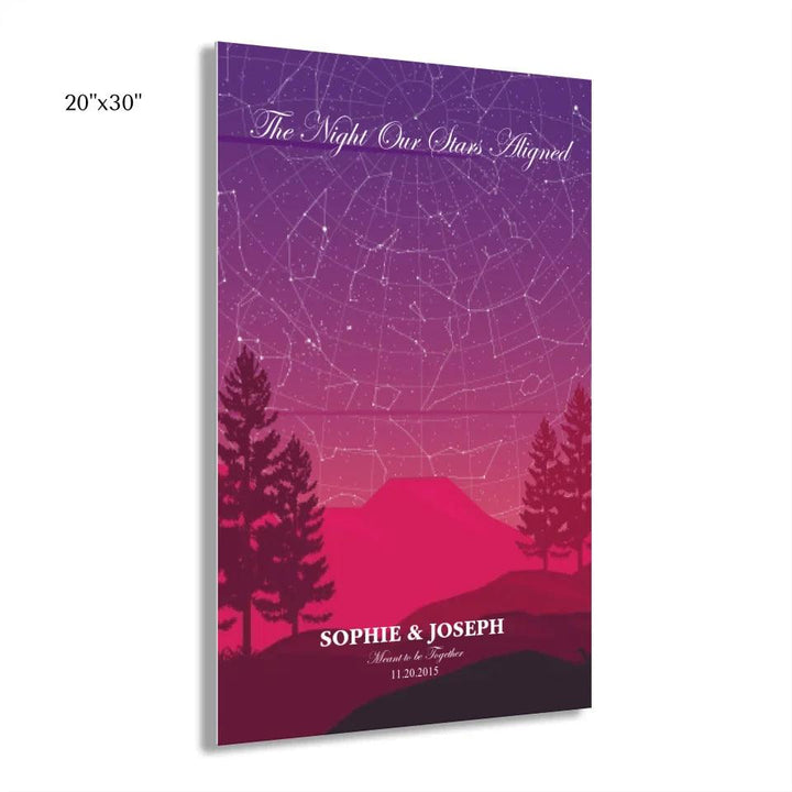 Custom Crimson Cliff Landscape Star Map - ARTFULANE