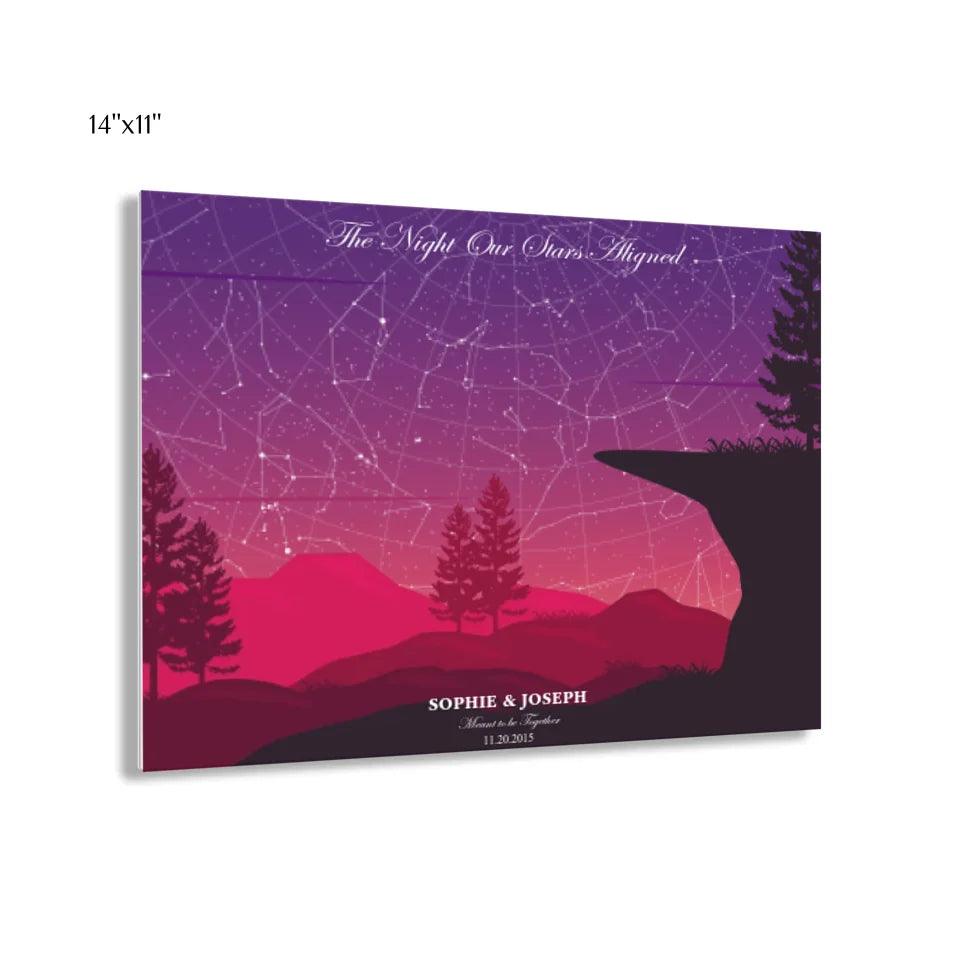 Custom Crimson Cliff Landscape Star Map - ARTFULANE