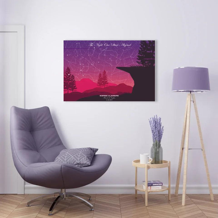 Custom Crimson Cliff Landscape Star Map - ARTFULANE