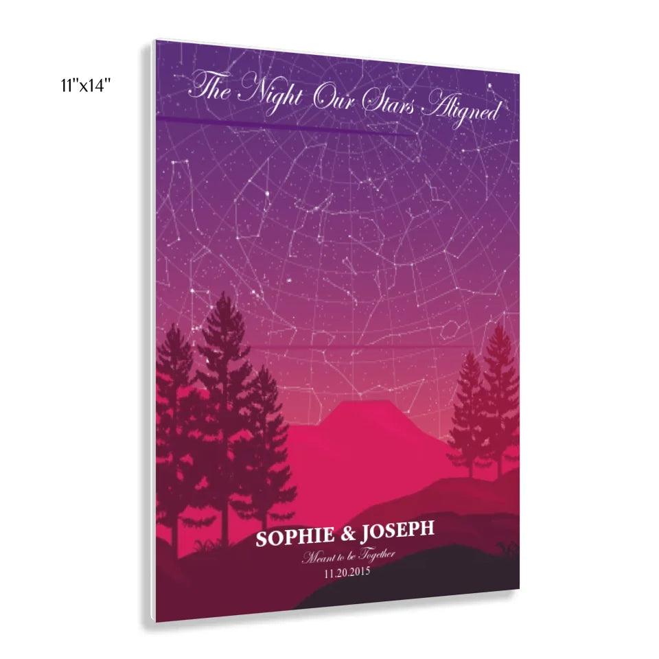 Custom Crimson Cliff Landscape Star Map - ARTFULANE