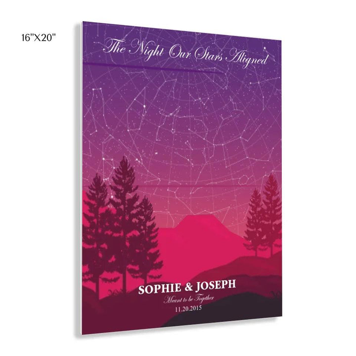 Custom Crimson Cliff Landscape Star Map - ARTFULANE