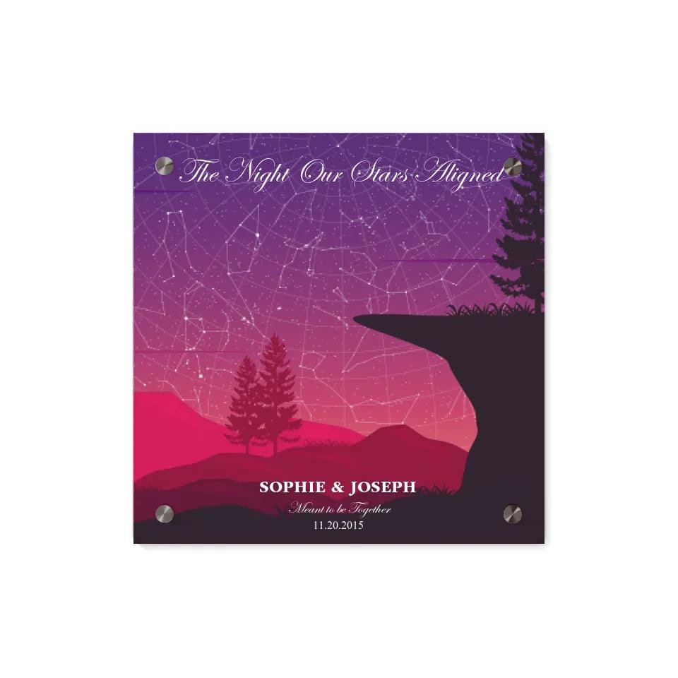 Custom Crimson Cliff Landscape Star Map - ARTFULANE