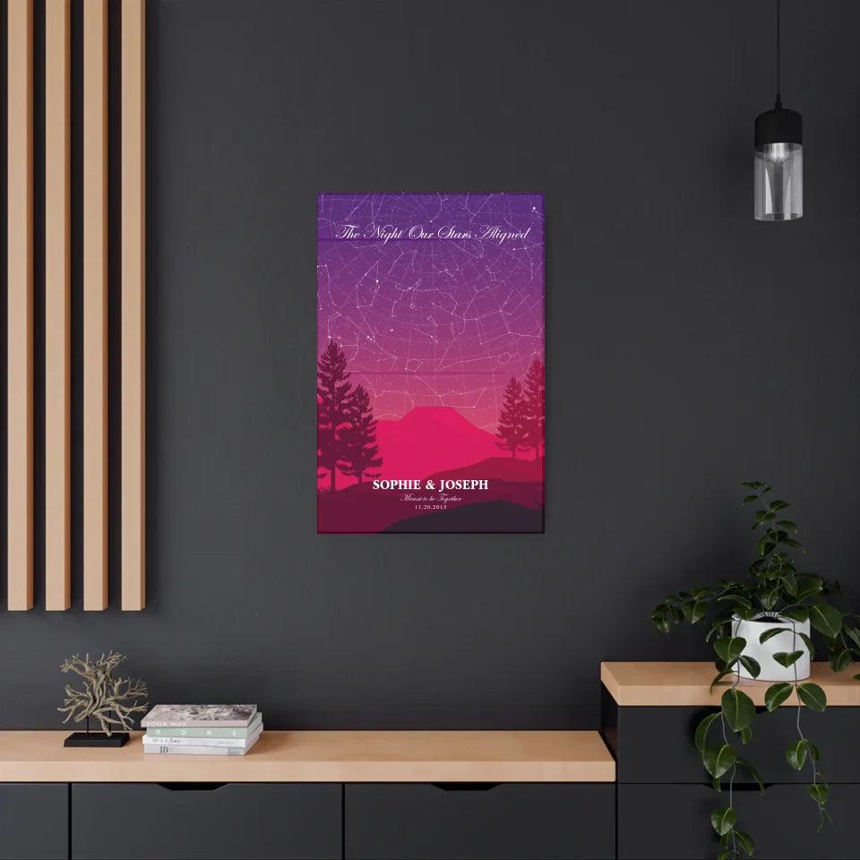 Custom Crimson Cliff Landscape Star Map - ARTFULANE