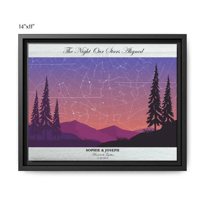 Custom Peach Lavender Landscape Star Map - ARTFULANE