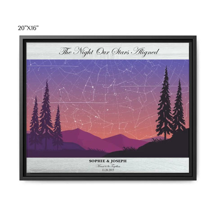 Custom Peach Lavender Landscape Star Map - ARTFULANE