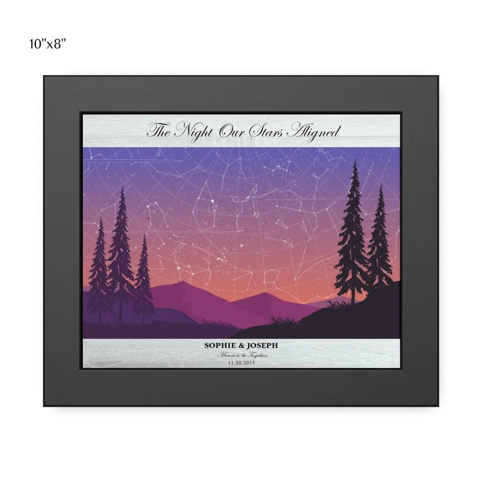 Custom Peach Lavender Landscape Star Map - ARTFULANE