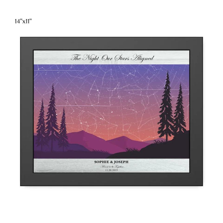 Custom Peach Lavender Landscape Star Map - ARTFULANE