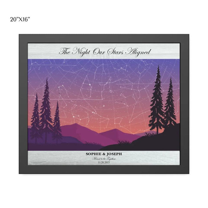 Custom Peach Lavender Landscape Star Map - ARTFULANE