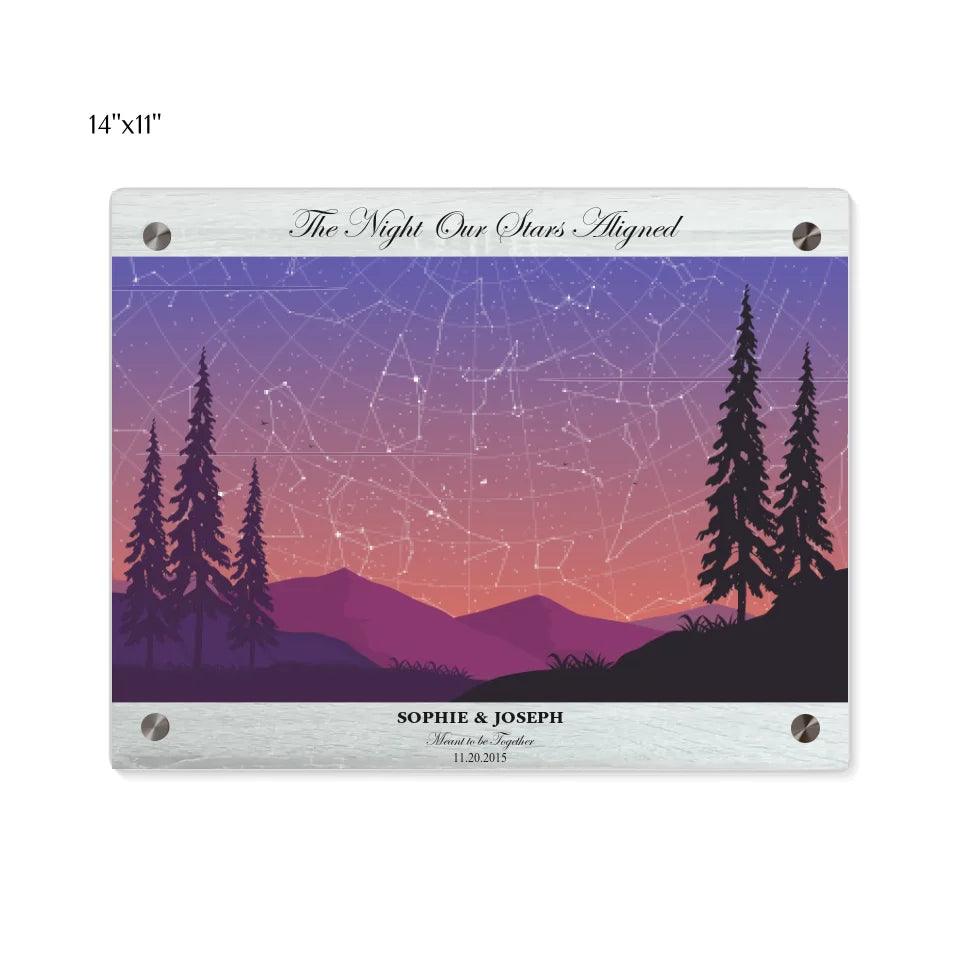 Custom Peach Lavender Landscape Star Map - ARTFULANE