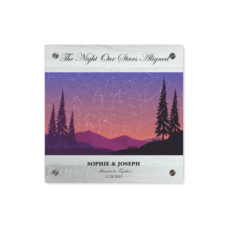 Custom Peach Lavender Landscape Star Map - ARTFULANE