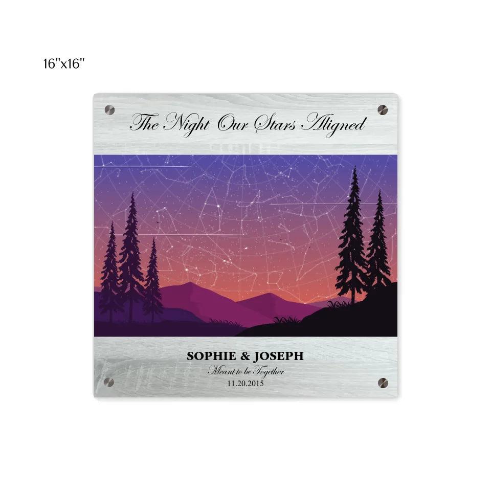 Custom Peach Lavender Landscape Star Map - ARTFULANE