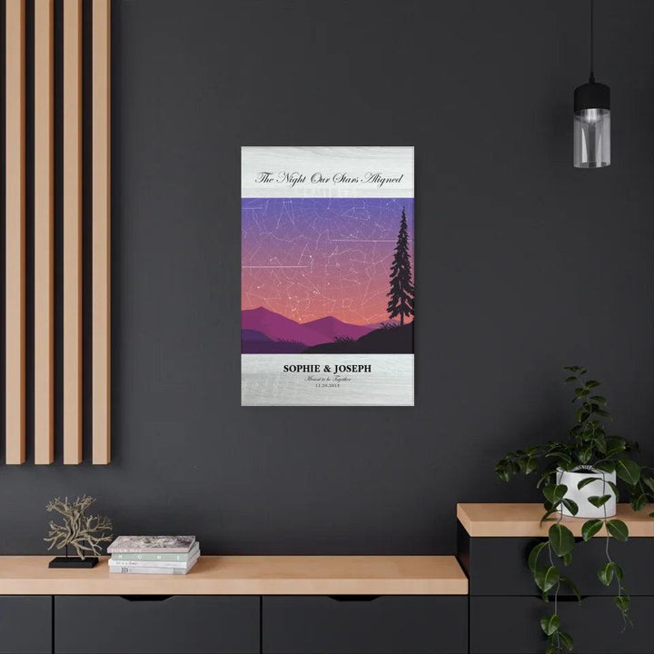 Custom Peach Lavender Landscape Star Map - ARTFULANE