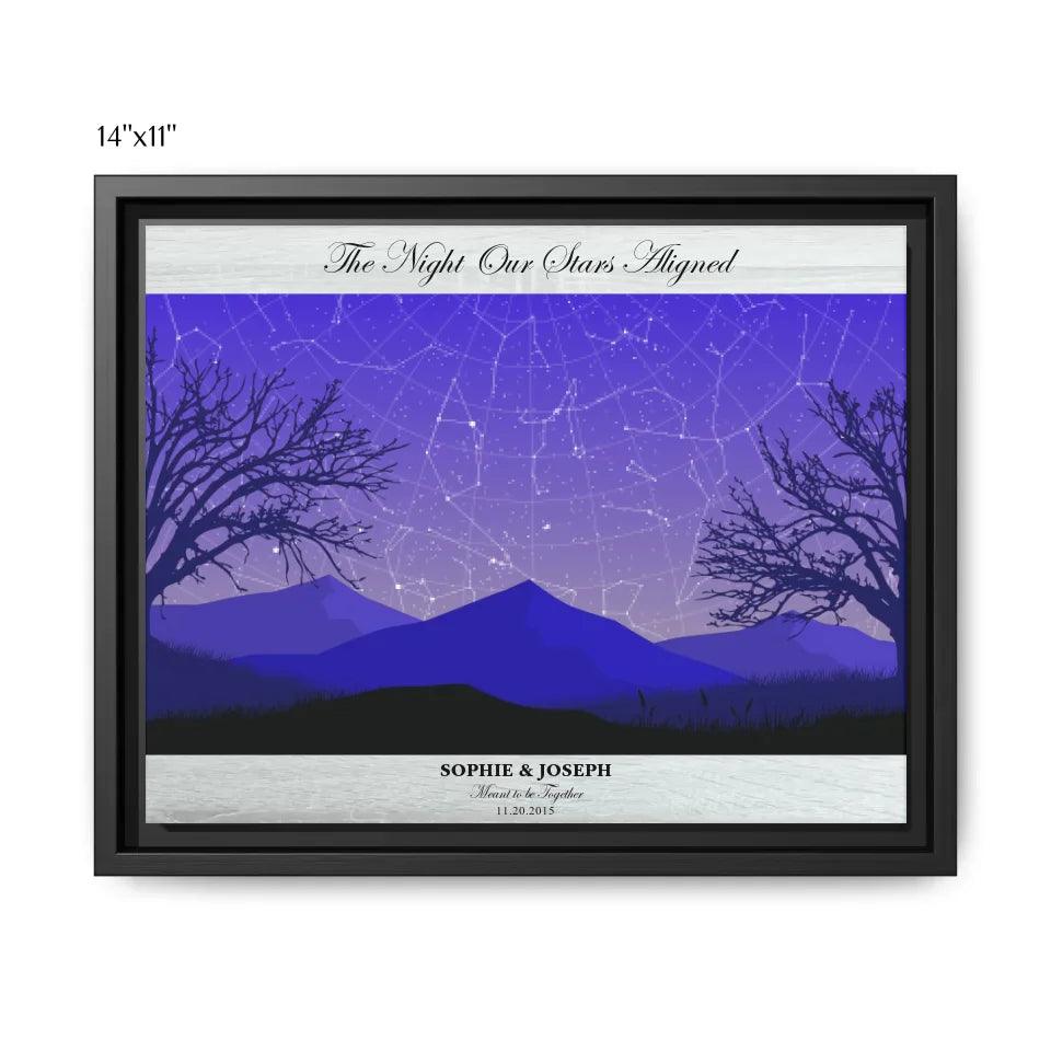 Custom Purple Landscape Star Map - ARTFULANE