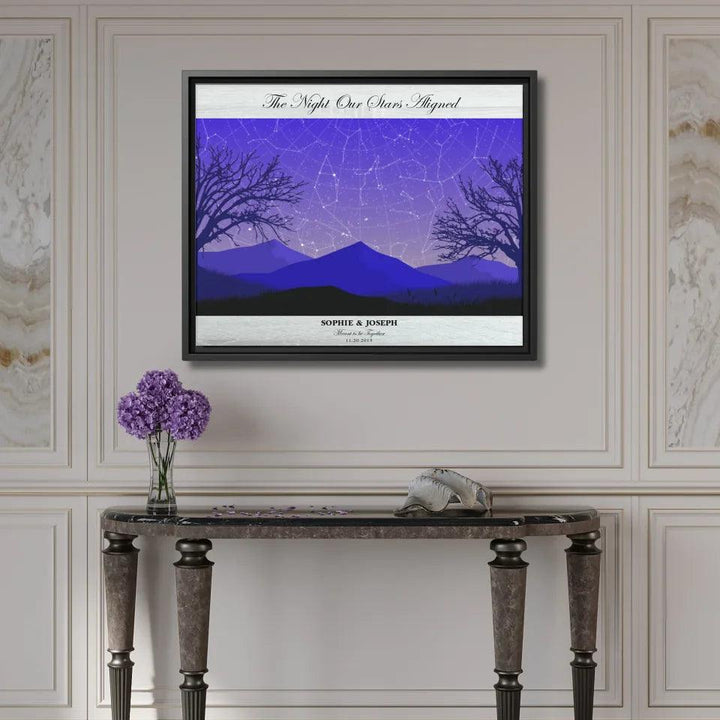 Custom Purple Landscape Star Map - ARTFULANE