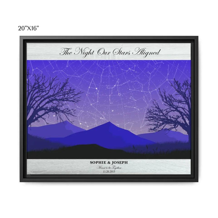 Custom Purple Landscape Star Map - ARTFULANE