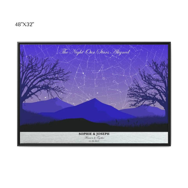 Custom Purple Landscape Star Map - ARTFULANE