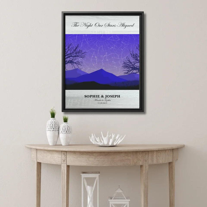 Custom Purple Landscape Star Map - ARTFULANE