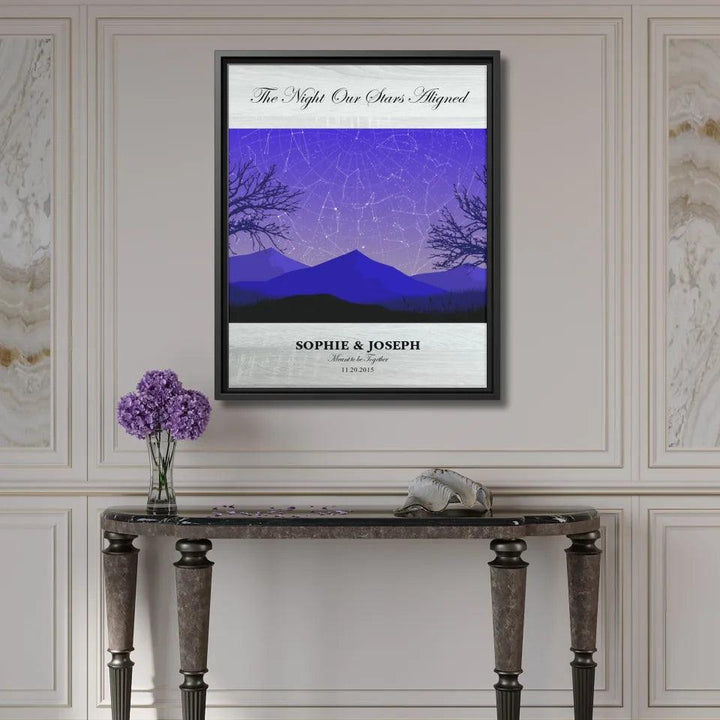 Custom Purple Landscape Star Map - ARTFULANE