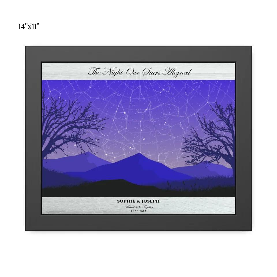 Custom Purple Landscape Star Map - ARTFULANE