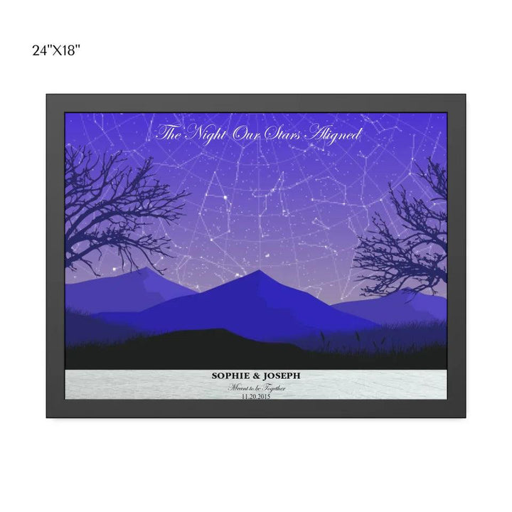 Custom Purple Landscape Star Map - ARTFULANE