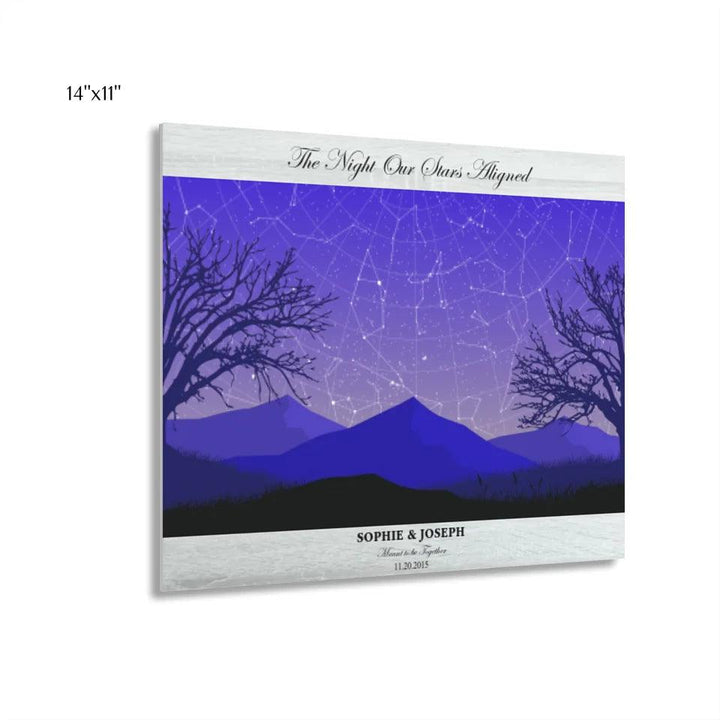 Custom Purple Landscape Star Map - ARTFULANE