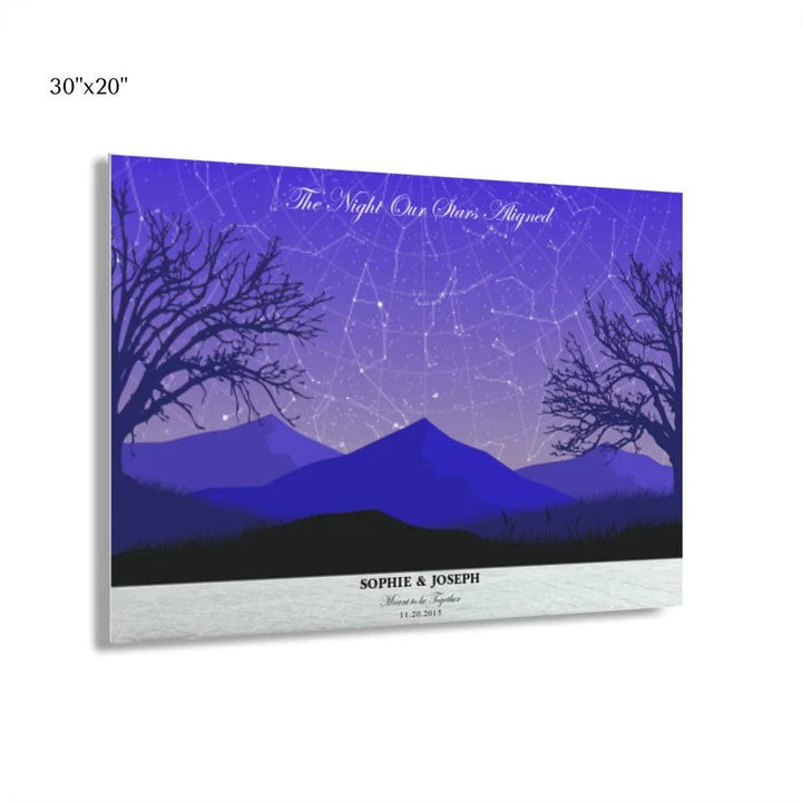 Custom Purple Landscape Star Map - ARTFULANE