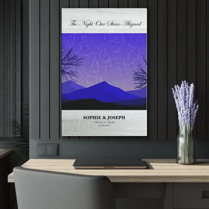 Custom Purple Landscape Star Map - ARTFULANE