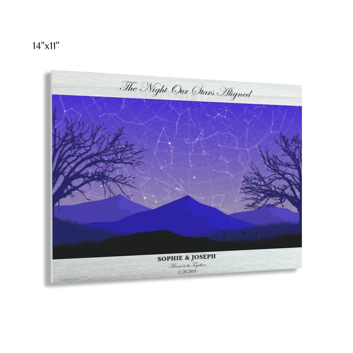 Custom Purple Landscape Star Map - ARTFULANE