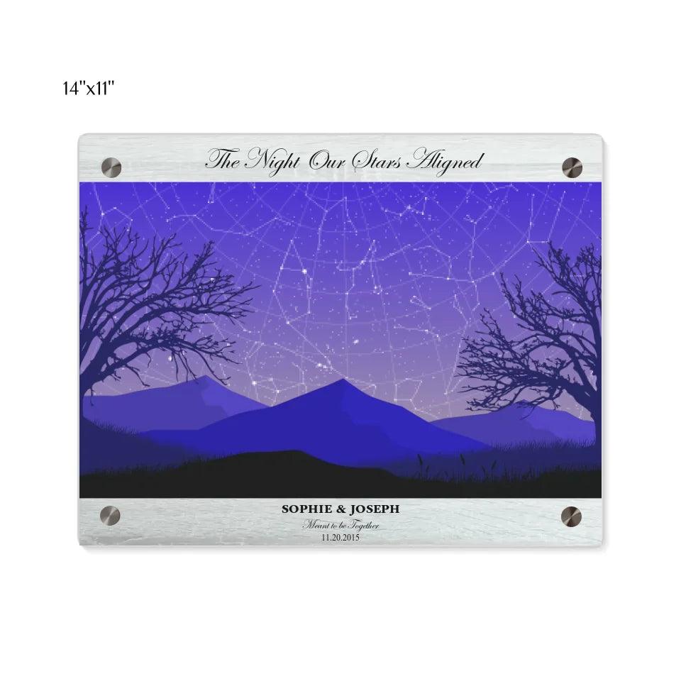 Custom Purple Landscape Star Map - ARTFULANE