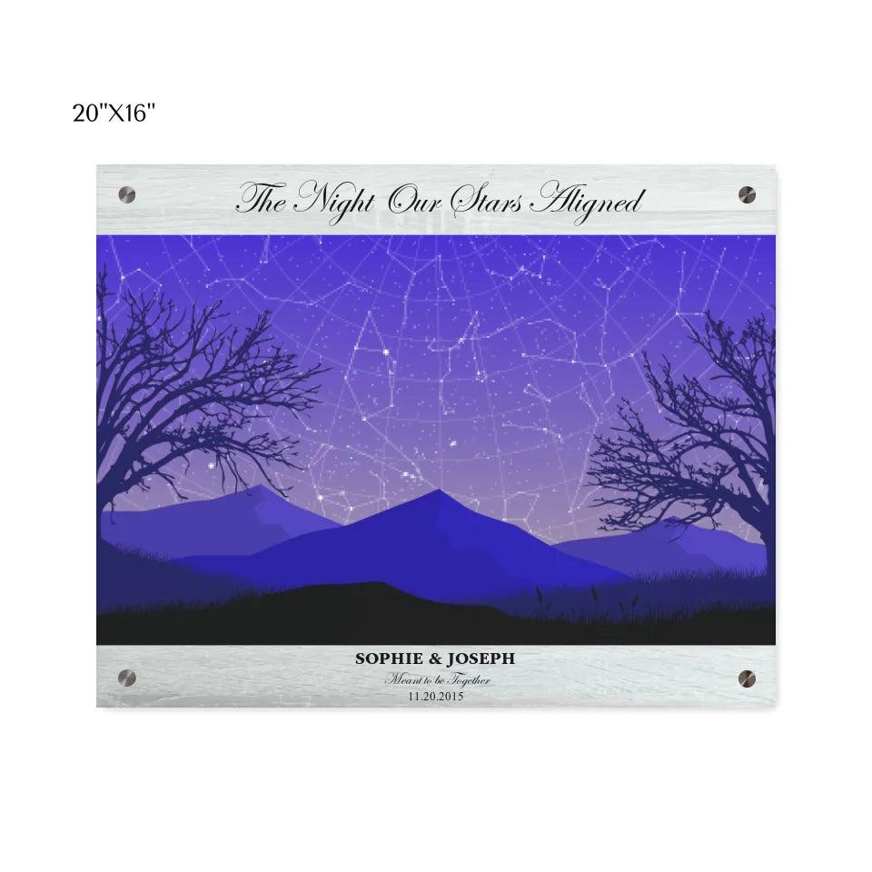 Custom Purple Landscape Star Map - ARTFULANE