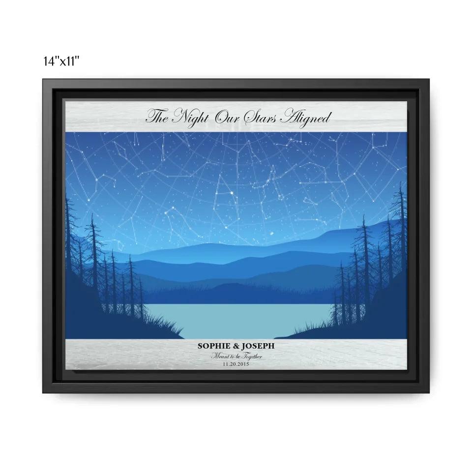 Custom Light Blue Landscape Star Map - ARTFULANE