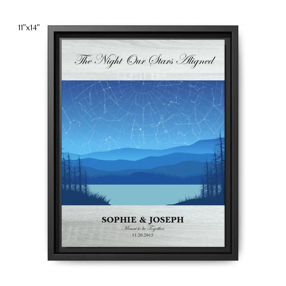 Custom Light Blue Landscape Star Map - ARTFULANE