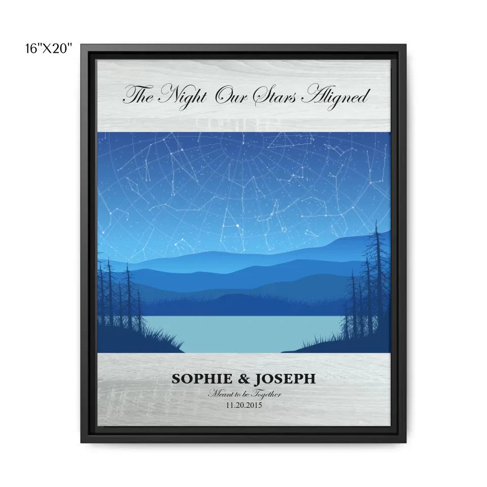 Custom Light Blue Landscape Star Map - ARTFULANE