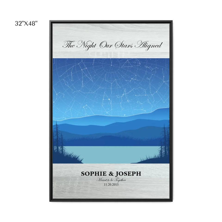 Custom Light Blue Landscape Star Map - ARTFULANE